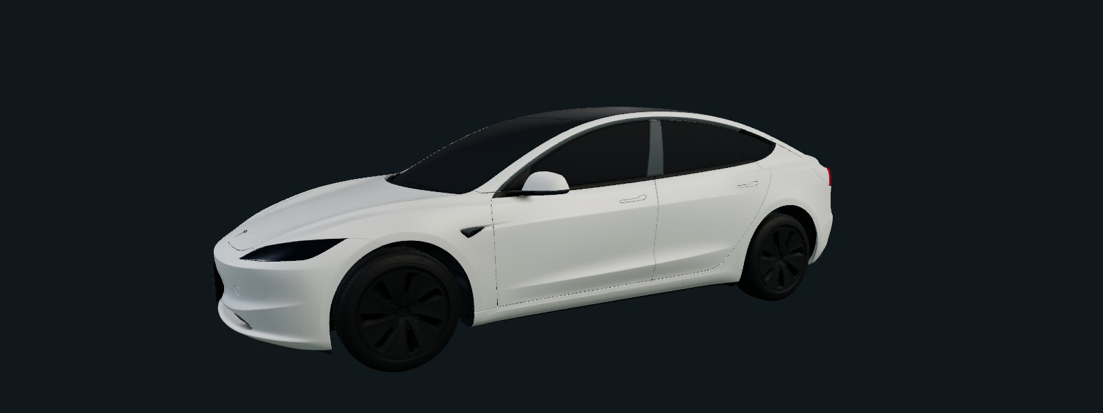 特斯拉 Model 3长续航四驱本车3D外观预览
